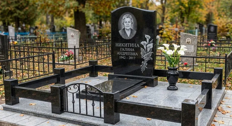 Памятник с гравировкой калл — выполненная работа «Никитина» в Тюмени