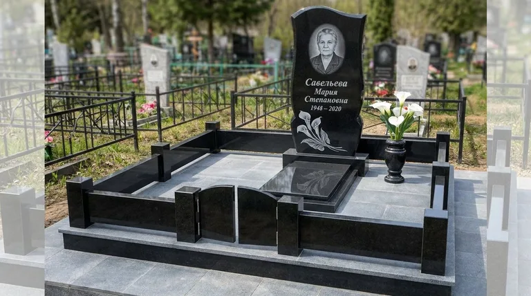 Памятник с гравировкой калл — выполненная работа «Савельева» в Тюмени