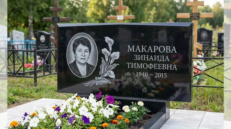 Памятник с гравировкой калл — выполненная работа «Макарова» в Тюмени