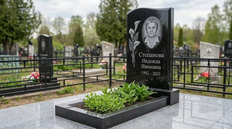 Памятник с гравировкой калл — выполненная работа «Степанова» в Тюмени