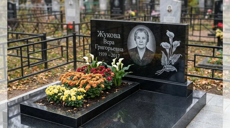 Памятник с гравировкой калл — выполненная работа «Жукова» в Тюмени