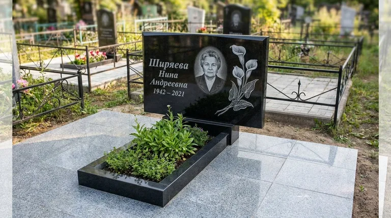 Памятник с гравировкой калл — выполненная работа «Ширяева» в Тюмени