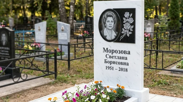 Памятник с гравировкой роз — выполненная работа «Морозова» в Тюмени