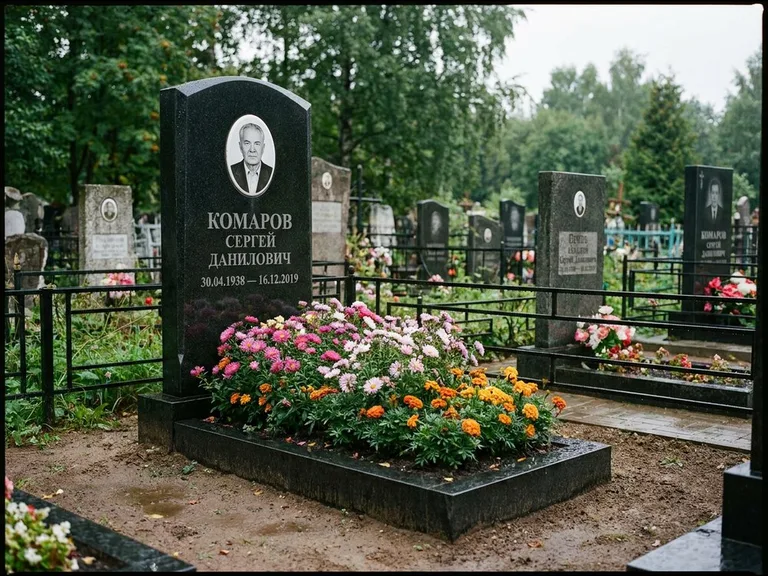 Портрет на керамике — семейный памятник в Тюмени
