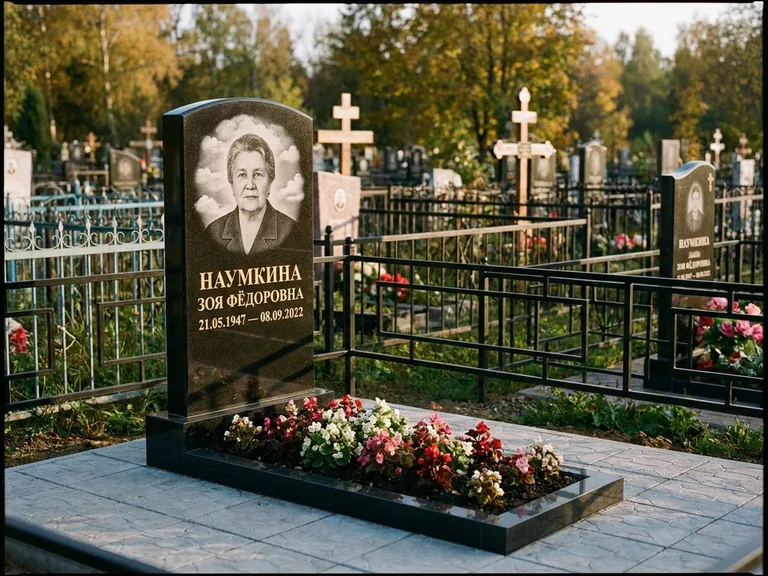 Гравировка портрета на чёрном граните — выполненная работа 30 в Тюмени
