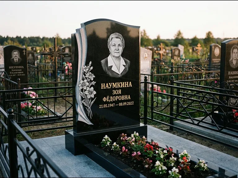 Гравировка портрета на чёрном граните — выполненная работа 6 в Тюмени