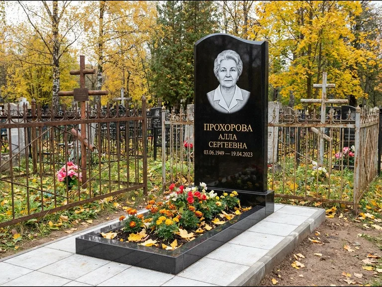 Гравировка портрета на чёрном граните — выполненная работа 8 в Тюмени