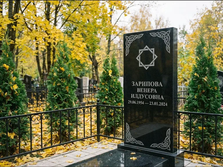 Мусульманский памятник — руб аль-хизб с восточной плетёнкой, работа «Зарипова» в Тюмени