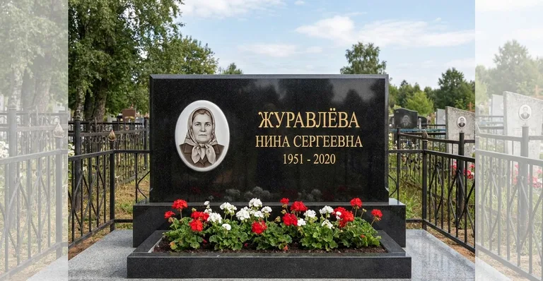 Гранитный памятник с портретом, Памятники мастерской «Мастер Каменев» на кладбищах Тюмени