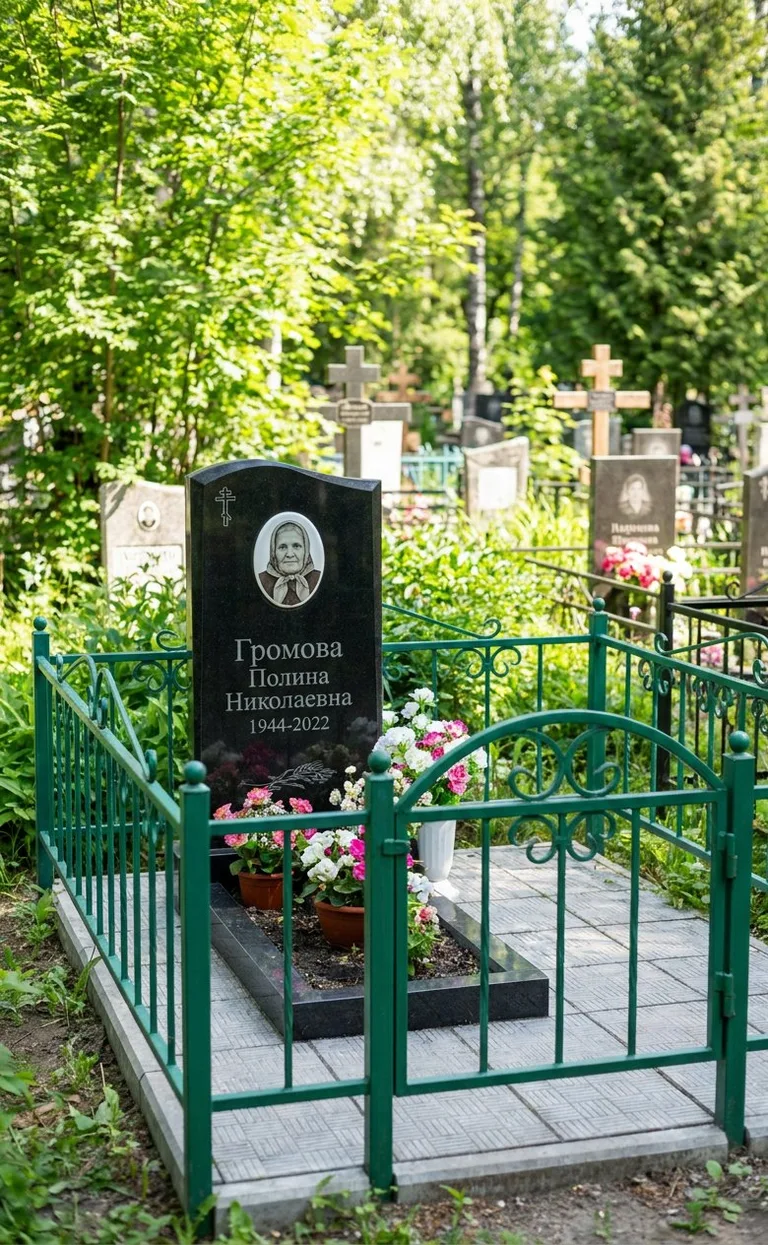 Аллея на кладбище ОМК в Ханты-Мансийске