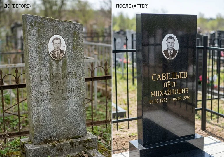 Комплексная реставрация старого памятника: до и после в Тюмени