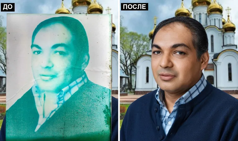Ретушь фото на памятник — цветокоррекция и колоризация: до и после в Тюмени
