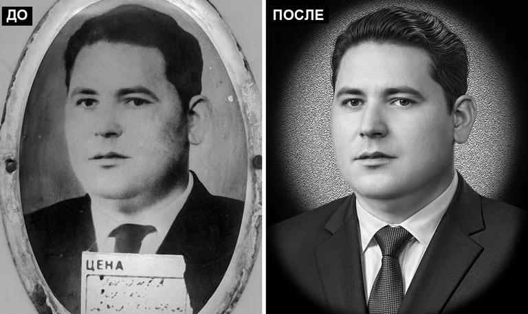 Ретушь фото на памятник — реставрация фотографии: до и после в Тюмени