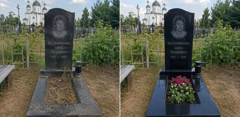 Мойка фигурного памятника до и после в Тюмени
