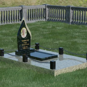 Вертикальный комбинированный мемориал для одного - П017
