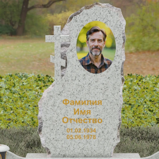 Надгробие со скалой и крестом, гранит Мансуровский