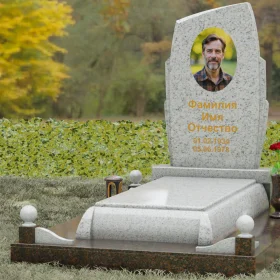 Комбинированный вертикальный памятник на одного - П121