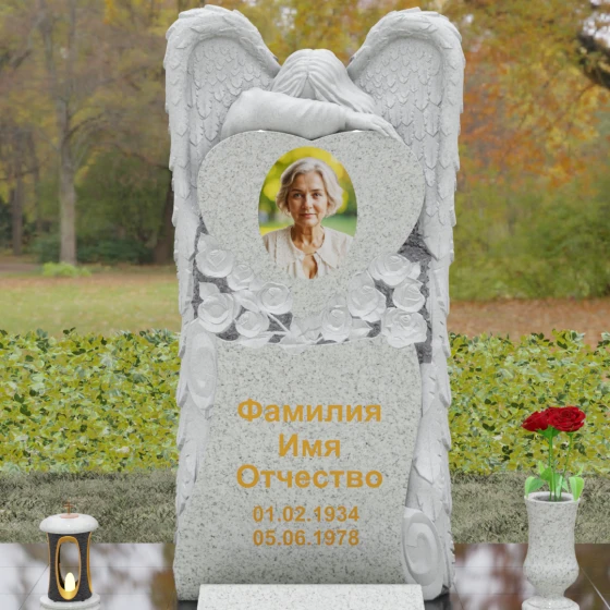 Вертикальный гранитный памятник в Томске, гранит Мансуровский