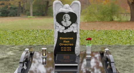 Памятник с ангелом из белого мрамора