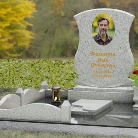 Гранитный вертикальный памятник для одного, светский - П146