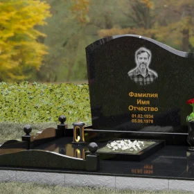 Гранитный вертикальный памятник для одного, светский - П155