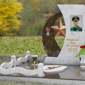 Комбинированный вертикальный памятник для одного - П192