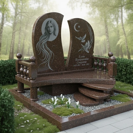 Элитный Мусульманский Гранитный памятник в Барнауле, гранит Дымовский