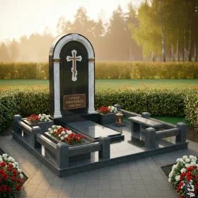 Комбинированный семейный православный памятник - ПН168