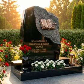 Элитный комбинированный светский памятник - ПН195