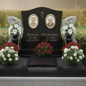 Элитный вертикальный памятник с крестом - ПН199