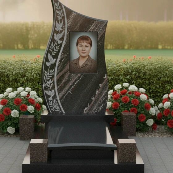Гранитный памятник для мемориального комплекса в Перми, гранит амфиболит