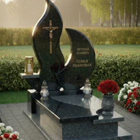 Православный гранитный вертикальный памятник - ПН239