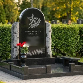 Мемориальный Гранитный вертикальный памятник светский - ПН407