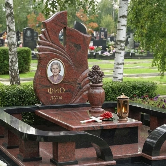 Элитный православный гранитный памятник в Ставрополе, гранит Лезниковский