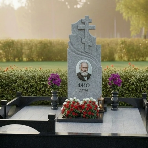 Элитный православный памятник из гранита в Ставрополе, гранит Мансуровский