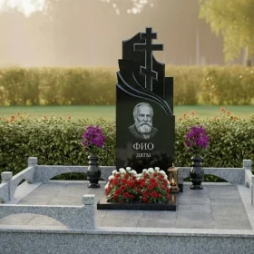 Элитный православный гранитный памятник с крестом - ПН440