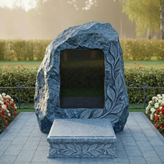 Светский гранитный памятник вертикальный в Ставрополе, гранит Блю Перл