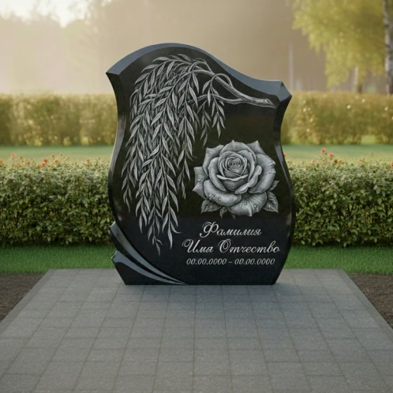 Гранитный светский вертикальный памятник в Ставрополе, гранит Габбро-диабаз