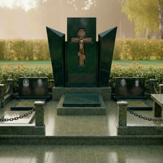 Мемориальный комплекс Гранит/Металл в Омске, гранит Балтик грин
