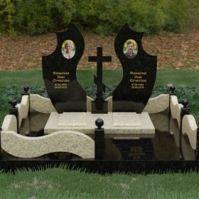Православный памятник с крестом для двоих - П206