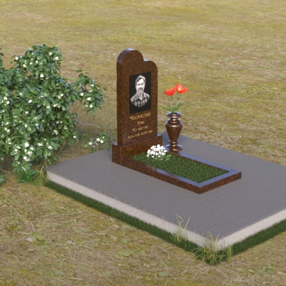 Гранитный или мраморный памятник вертикальный в Ставрополе, гранит Дымовский, вид 2