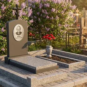 Пластиковый памятник с крестом