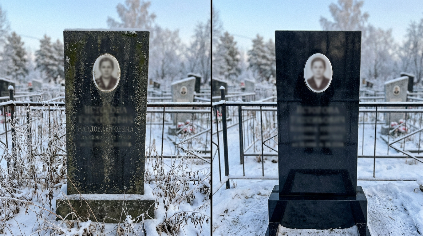 Реставрация памятника в Тюмени — пример 1