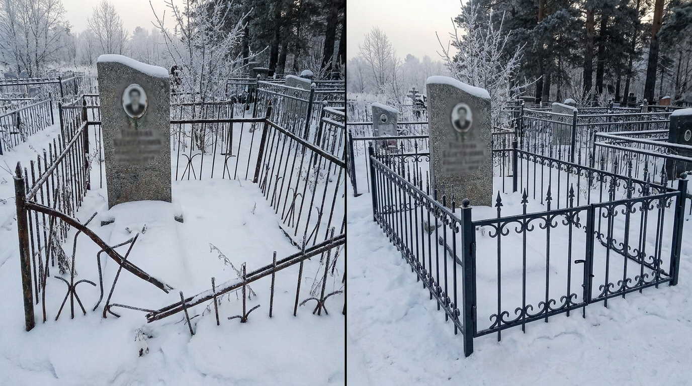 Установка ограды в Тюмени — пример 2