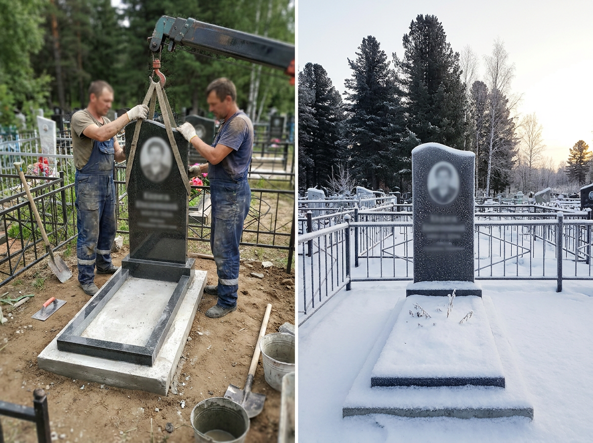 Установка памятника в Тюмени — пример 3